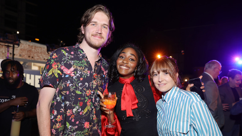 Bo Burnham, Ayo Edebiri, Lorene Scafaria at the 2022 premiere of "The Bear"