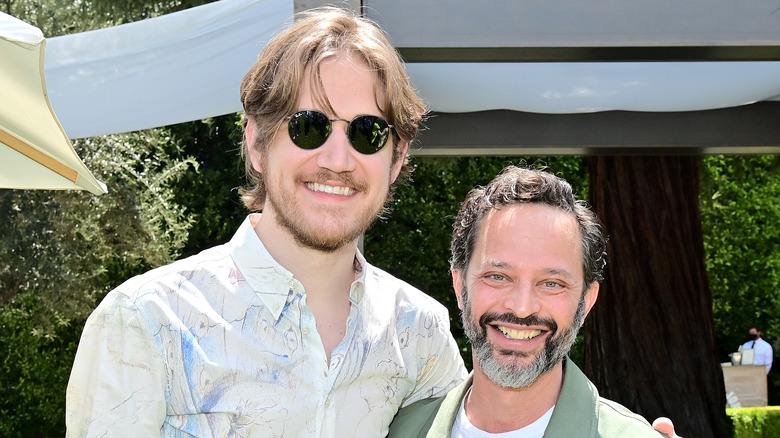 Bo Burnham and Nick Kroll at a Netflix event in May 2022