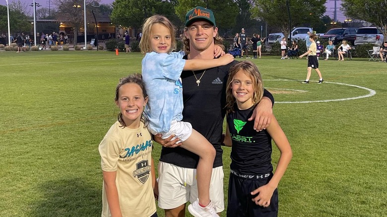 Braxton Berrios poses with family