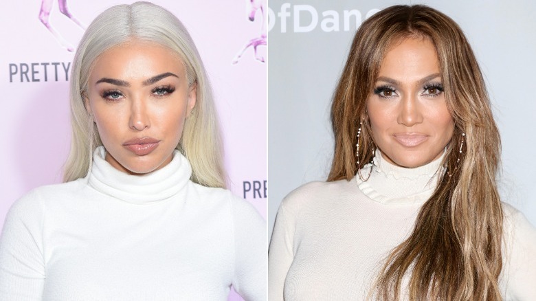 Brie Tiesi and Jennifer Lopez split image