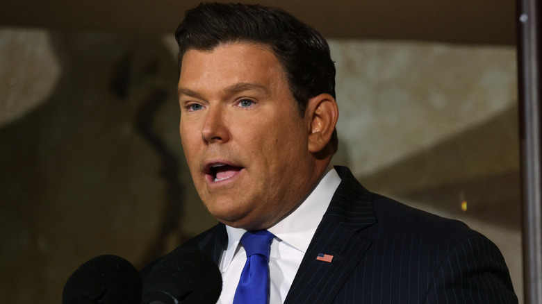 Bret Baier on stage, speaking