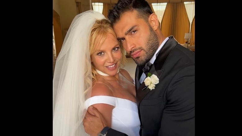 Britney Spears and Sam Asghari on their wedding day.