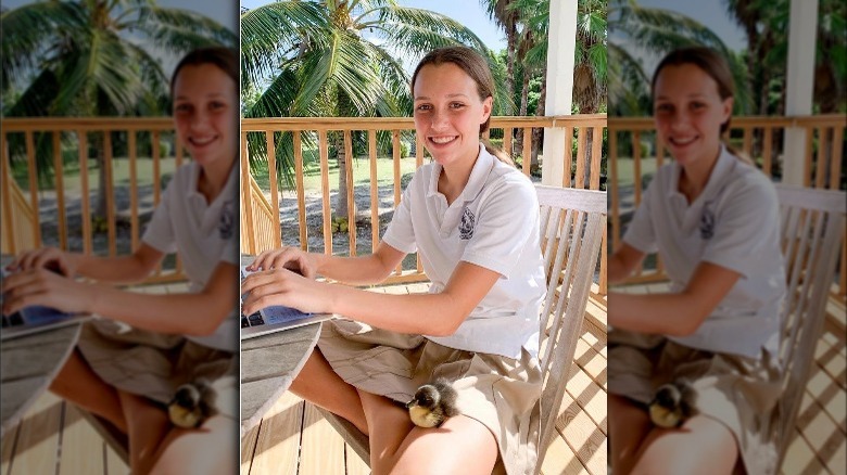 Charlotte Baeumler in her school uniform