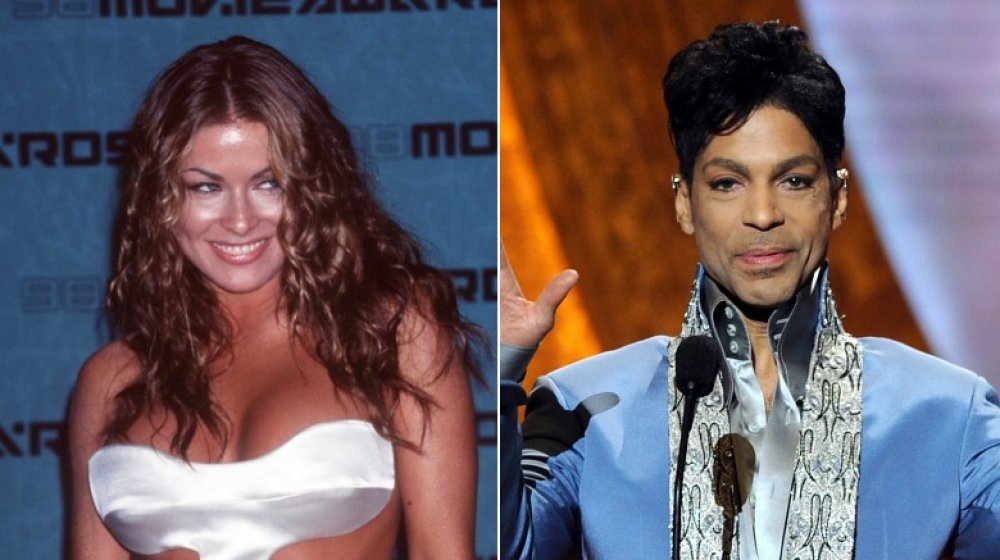 Carmen Electra and Prince split image