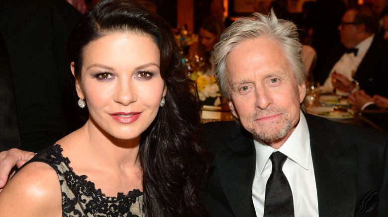 Michael Douglas and Catherine Zeta-Jones posing