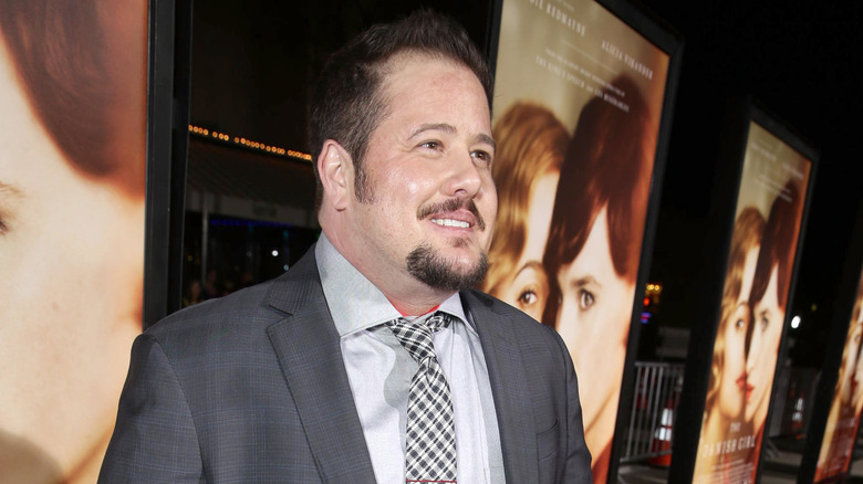 Chaz Bono smiling at premiere of The Danish Girl