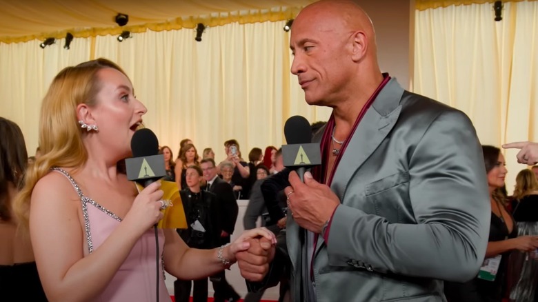 Amelia Dimoldenberg and Dwayne Johnson 