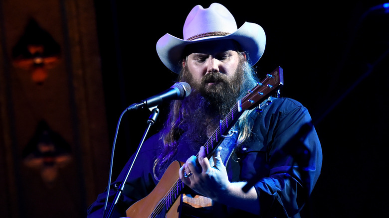 Chris Stapleton performs at a charity concert 