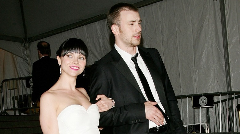 Christina Ricci and Chris Evans walking