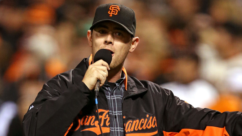 Colin Hanks at San Francisco Giants game