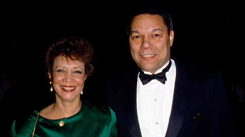 Colin Powell and wife Alma smiling