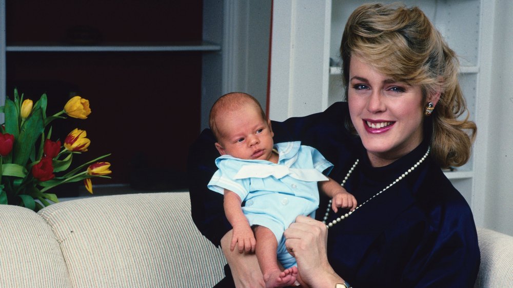 Deborah Norville with newborn son Niki March in 1991