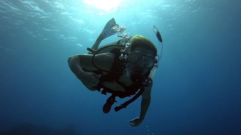 Derek Hough scuba diving