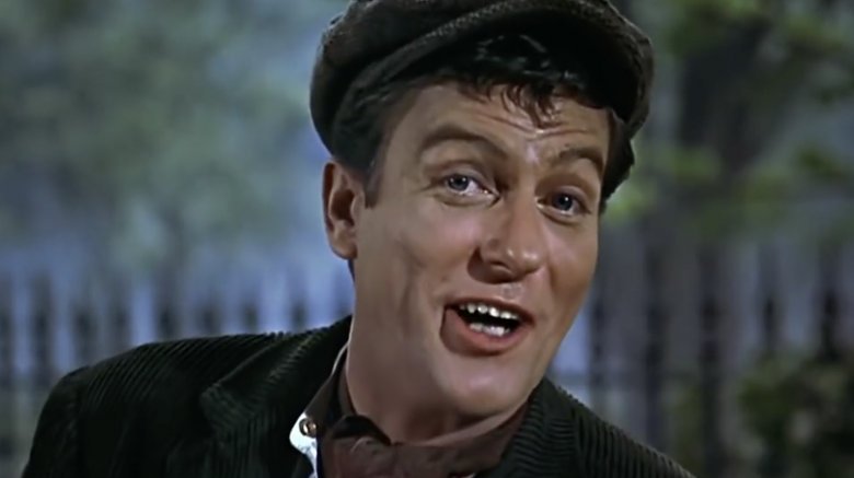 Dick Van Dyke acting in Mary Poppins