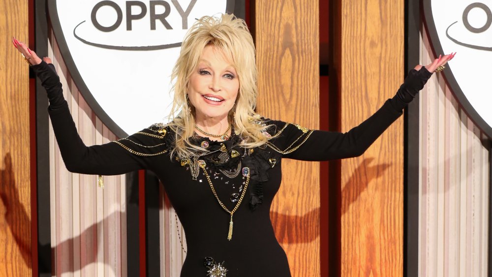 Dolly Parton at press conference ahead of her 50-year anniversary with the Grand Ole Opry celebration