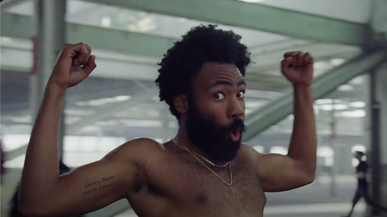 Donald Glover raises arms