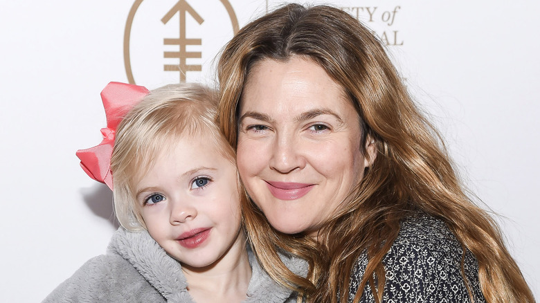 Drew Barrymore and her daughter Frankie smiling