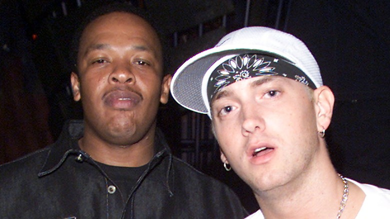 Dr. Dre and Eminem posing