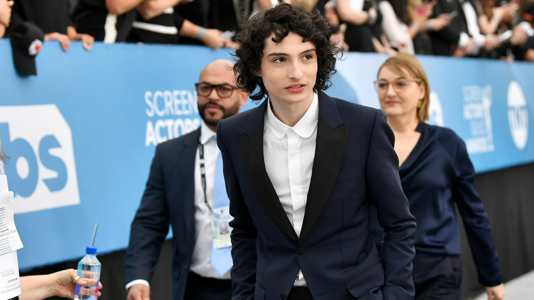 Finn Wolfhard arriving at awards