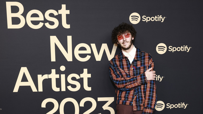 Frankie Jonas posing at Spotify event