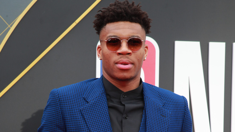 Giannis Antetokounmpo wearing sunglasses