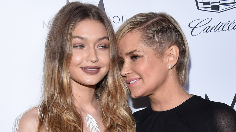 Gigi Hadid and Yolanda Hadid smiling