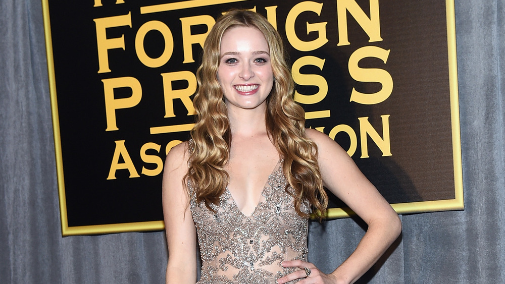 Greer Grammer posing at the 2015 Golden Globes