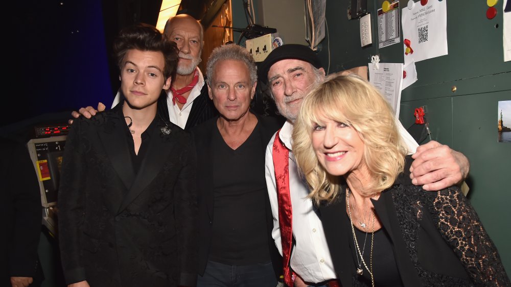 Harry Styles with Fleetwood Mac's Mick Fleetwood, Lindsey Buckingham, John McVie, Christine McVie