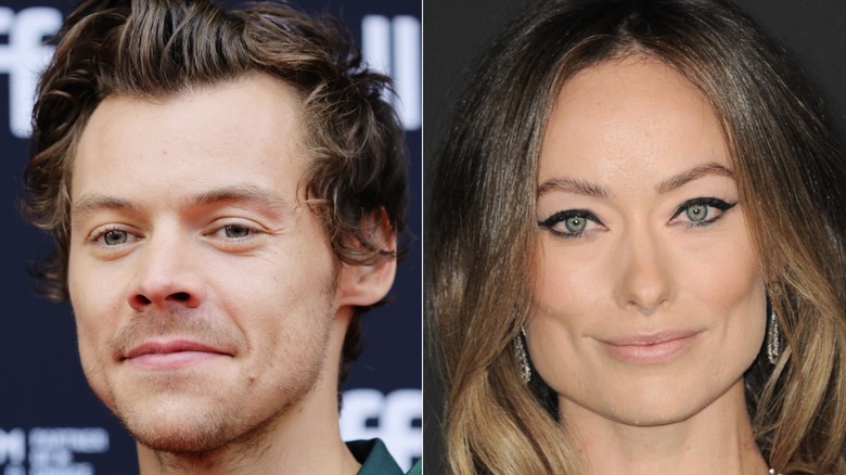 Harry Styles and Olivia Wilde split image