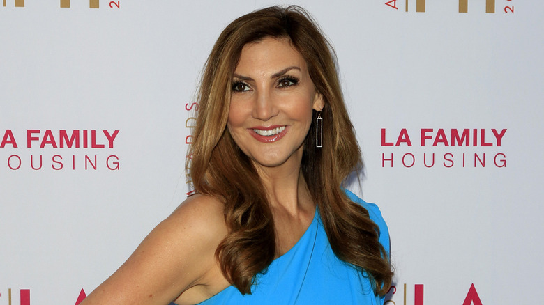 Heather McDonald in blue dress