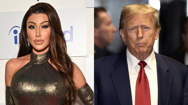 Holly Sonders and Donald Trump split image