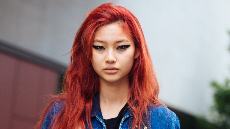 HoYeon Jung with red hair