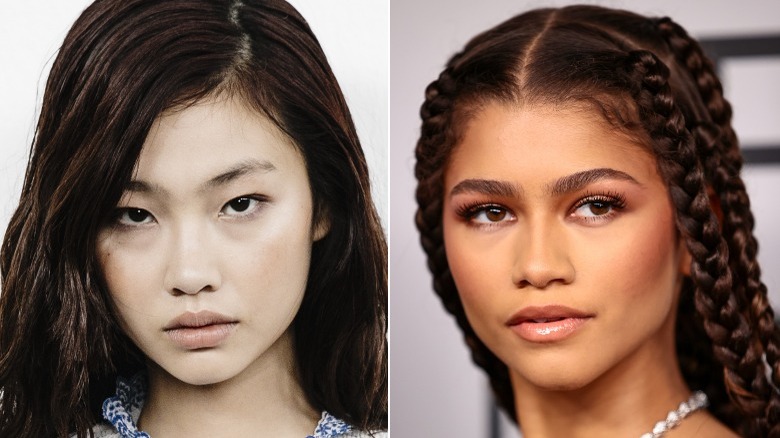 HoYeon Jung and Zendaya split image