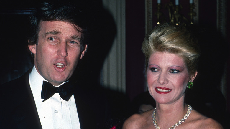 Ivana Trump posing with Donald Trump at an event