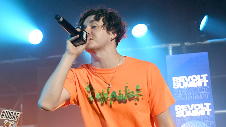 Jack Harlow performing at The Forecastle Festival in Louisville, Kentucky