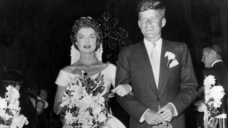 Jackie Kennedy and JFK's wedding day