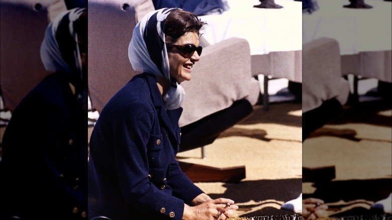 Jackie Kennedy Onassis smiling