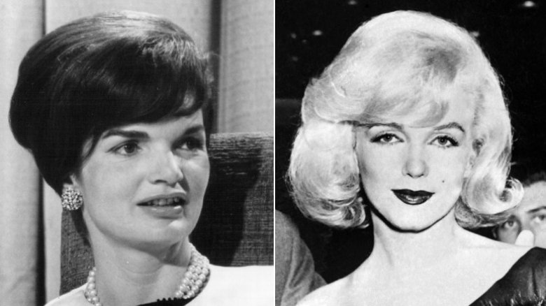 A composite image of Jackie Kennedy Onassis and Marilyn Monroe