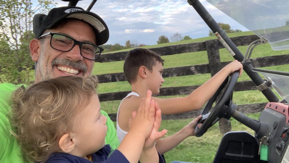 Jeffrey Dean Morgan with daughter George Virginia and son Augustus