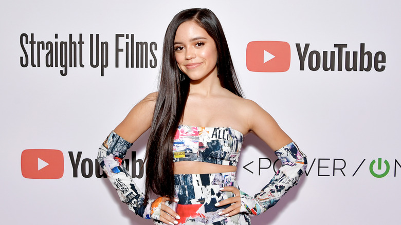 Jenna Ortega posing at an event