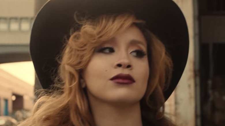 Jillian Hervey wearing a hat