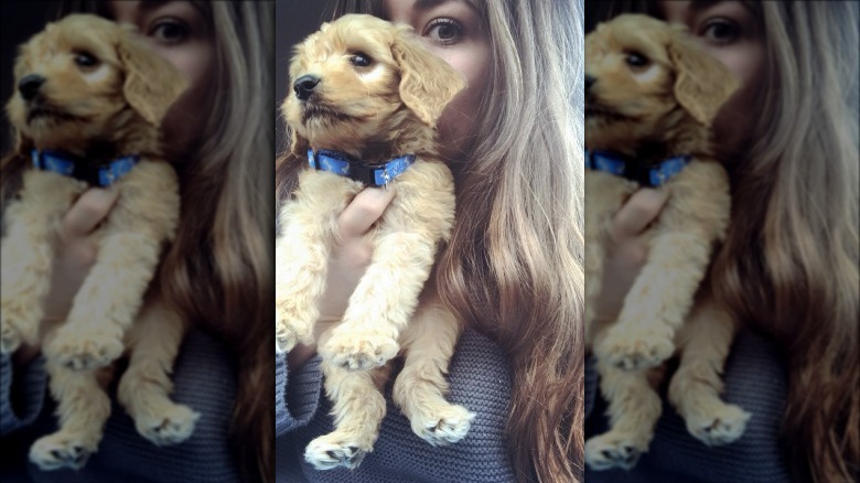 Olivia Holzmacher selfie with her dog