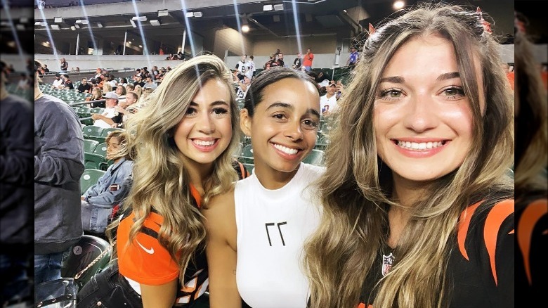 Olivia Holzmacher selfie with friends at game