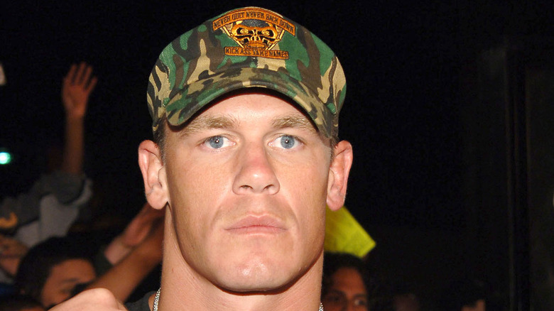 John Cena in a camo hat
