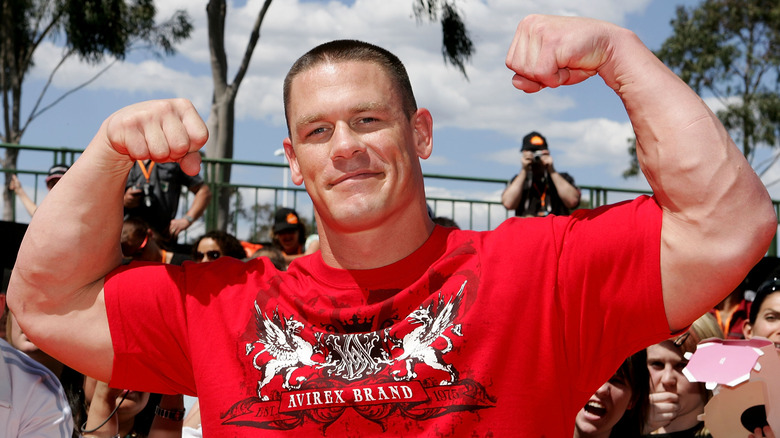 John Cena flexing