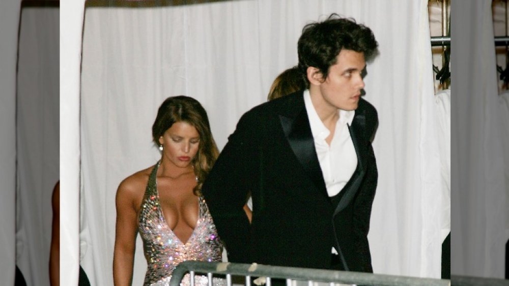 Singers John Mayer and Jessica Simpson