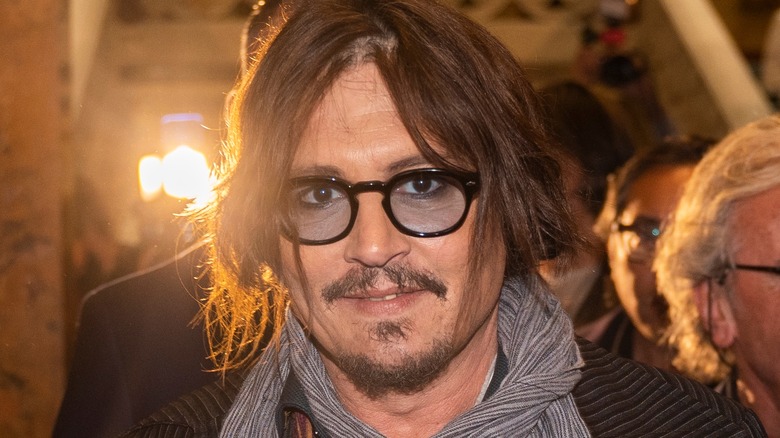 Johnny Depp in black framed eyeglasses