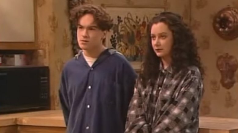 Johnny Galecki and Sara Gilbert on Roseanne