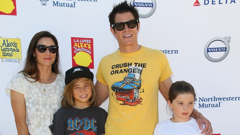 Johnny Knoxville with his family
