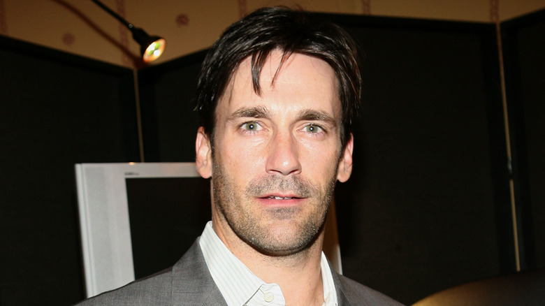 Jon Hamm with mouth slightly open